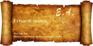 Erhard Andos névjegykártya